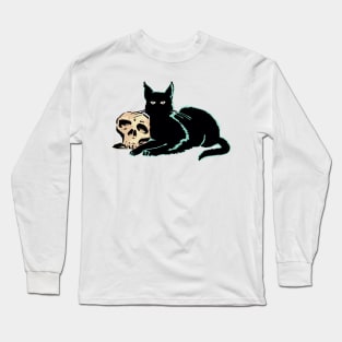 Skull and cat Long Sleeve T-Shirt